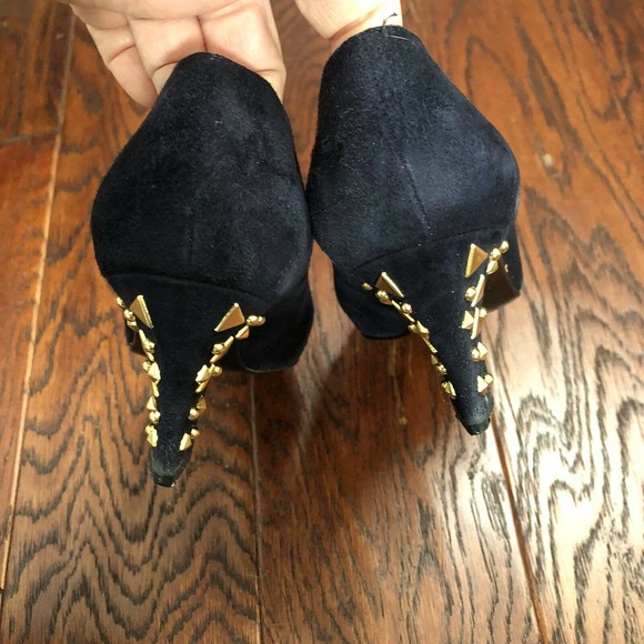 Vintage 80's Stuart Weitzman Blue Suede Heels - Picture 5 of 8